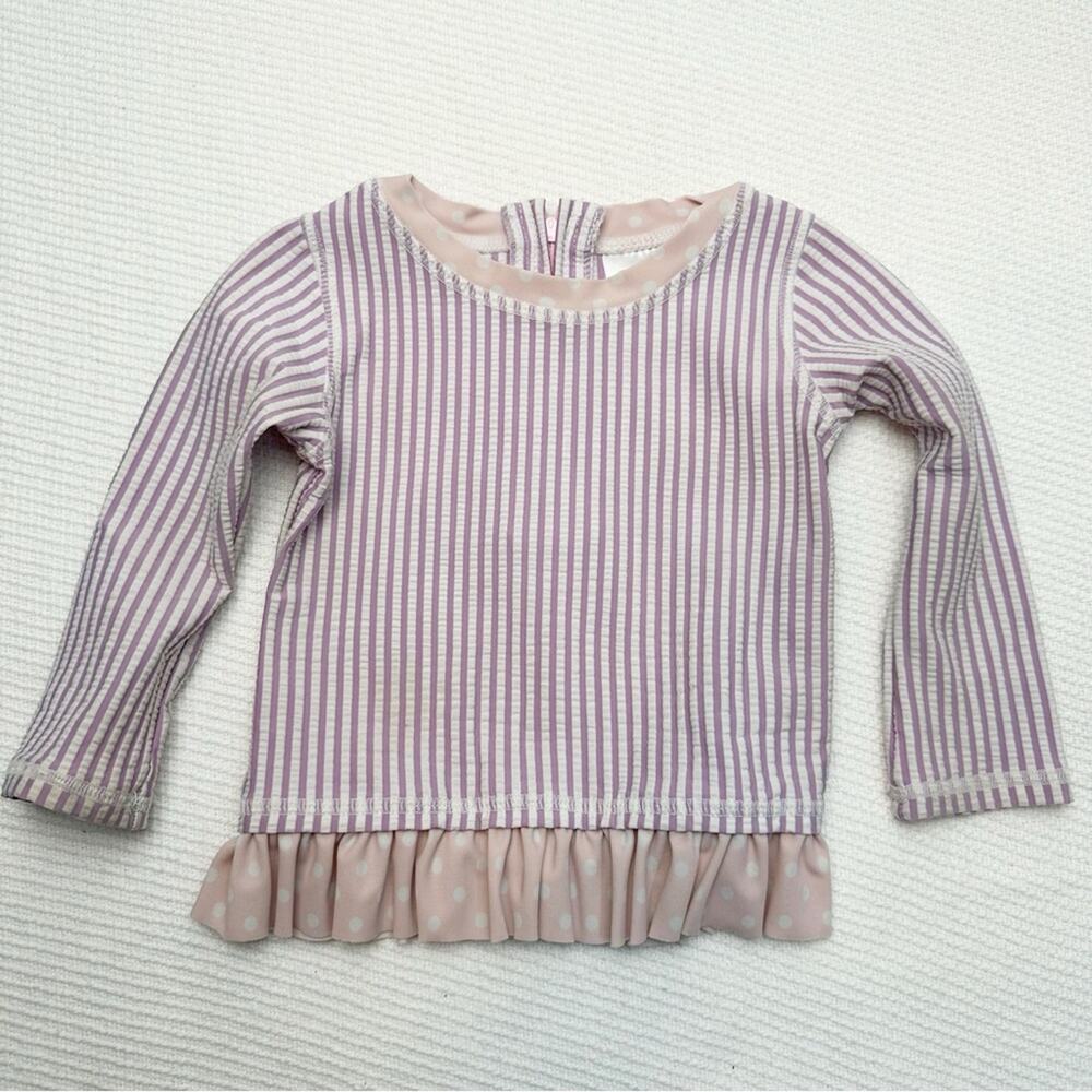 Ruffle Butts seersucker Rashguard top 12-18 months